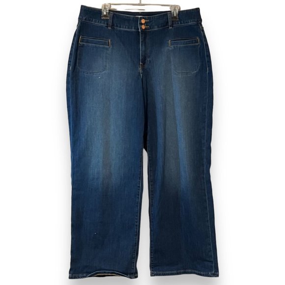 Lane Bryant Denim - Lane Bryant Flex Magic Waistband Jeans Size 16 Wide Leg High Rise Stretch